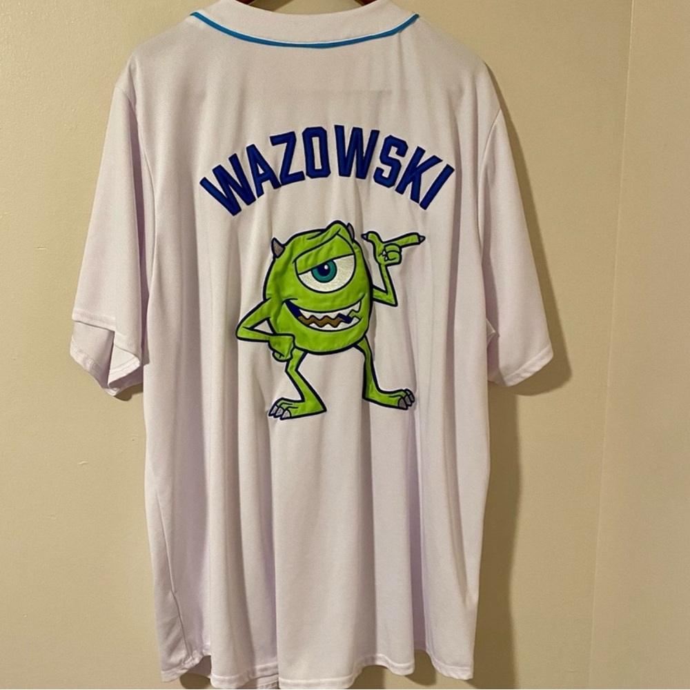 Disney Parks Pixar Monsters Inc Mike Wazokski Button Front Baseball Jersey XXL